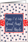 Great Aunt & Great Uncle 4th of July Blue Chalkboard card