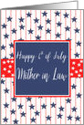 Mother in Law 4th of July Blue Chalkboard card