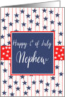 Nephew 4th of July Blue Chalkboard. Stars and stripes to celebrate in card