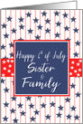 Sister & Family 4th of July Blue Chalkboard card