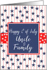 Uncle & Family 4th of July Blue Chalkboard card