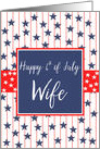 Wife 4th of July Blue Chalkboard card