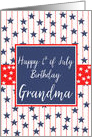 Grandma 4th of July Birthday Blue Chalkboard. card