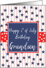 Grandson 4th of July Birthday Blue Chalkboard card