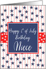 Niece 4th of July Birthday Blue Chalkboard card