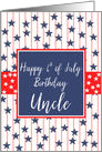 Uncle 4th of July Birthday Blue Chalkboard card