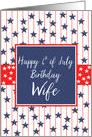 Wife 4th of July Birthday Blue Chalkboard card