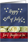 Son & Daughter in Law Happy 4th of July Patriotic Roses card