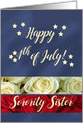 Sorority Sister Happy 4th of July Patriotic Roses card