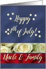 Uncle & Family Happy 4th of July Patriotic Roses card