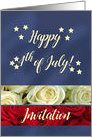 4th of July Party Invitation Patriotic Roses card