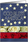 God Bless America Patriotic Roses card