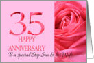 30th Anniversary to Step Son & Wife - Pink rose close up card