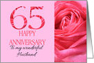 65th Anniversary to Husband Pink Rose Close Up card
