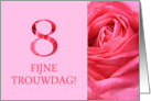 8th Anniversary Dutch Fijne Trouwdag - Pink rose close up card