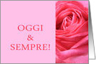 Italian Wedding Congratulations Oggi e Sempre Pink Rose Close Up card