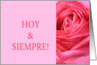 Hoy y Siempre- Spanish wedding congratulations - Pink rose close up card
