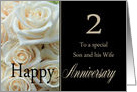 2nd Anniversary Son & Wife Pale Pink Roses card