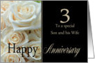 3rd Anniversary, Son & Wife - Pale pink roses card