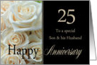 25th Anniversary, Son & Husband - Pale pink roses card