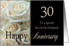30th Anniversary, Son & Husband - Pale pink roses card