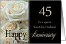 45th Anniversary, Son & Husband - Pale pink roses card