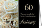 60th Anniversary card for Great Grandparents - Pale pink roses card