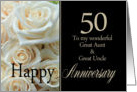 50th Anniversary card for Great Aunt & Great Uncle - Pale pink roses card