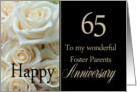 65th Anniversary card for Foster Parents - Pale pink roses card