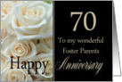 70th Anniversary card for Foster Parents - Pale pink roses card