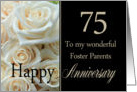 75th Anniversary card for Foster Parents - Pale pink roses card