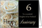 6th Anniversary card for Daughter & Husband - Pale pink roses card