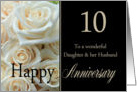 10th Anniversary card for Daughter & Husband - Pale pink roses card