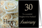30th Anniversary card for Daughter & Husband - Pale pink roses card