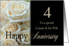 4th Anniversary card for Cousin & Wife - Pale pink roses card