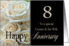 8th Anniversary card for Cousin & Wife - Pale pink roses card
