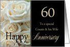 60th Anniversary card for Cousin & Wife - Pale pink roses card