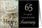 65th Anniversary card for Cousin & Wife - Pale pink roses card