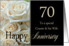 70th Anniversary card for Cousin & Wife - Pale pink roses card
