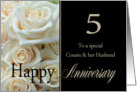 5th Anniversary card for Cousin & Husband - Pale pink roses card