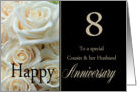 8th Anniversary card for Cousin & Husband - Pale pink roses card