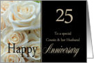 25th Anniversary card for Cousin & Husband - Pale pink roses card