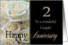 2nd Anniversary card to a couple - Pale pink roses card