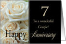 7th Anniversary card to a couple - Pale pink roses card