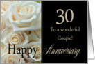 30th Anniversary card to a couple - Pale pink roses card