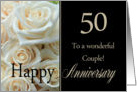 50th Anniversary card to a couple - Pale pink roses card