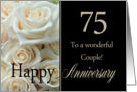 75th Anniversary card to a couple - Pale pink roses card