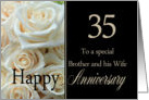 35th Anniversary card to Brother & Wife - Pale pink roses card