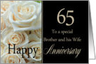 65th Anniversary card to Brother & Wife - Pale pink roses card
