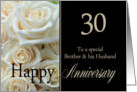 30th Anniversary card to Brother & Husband - Pale pink roses card